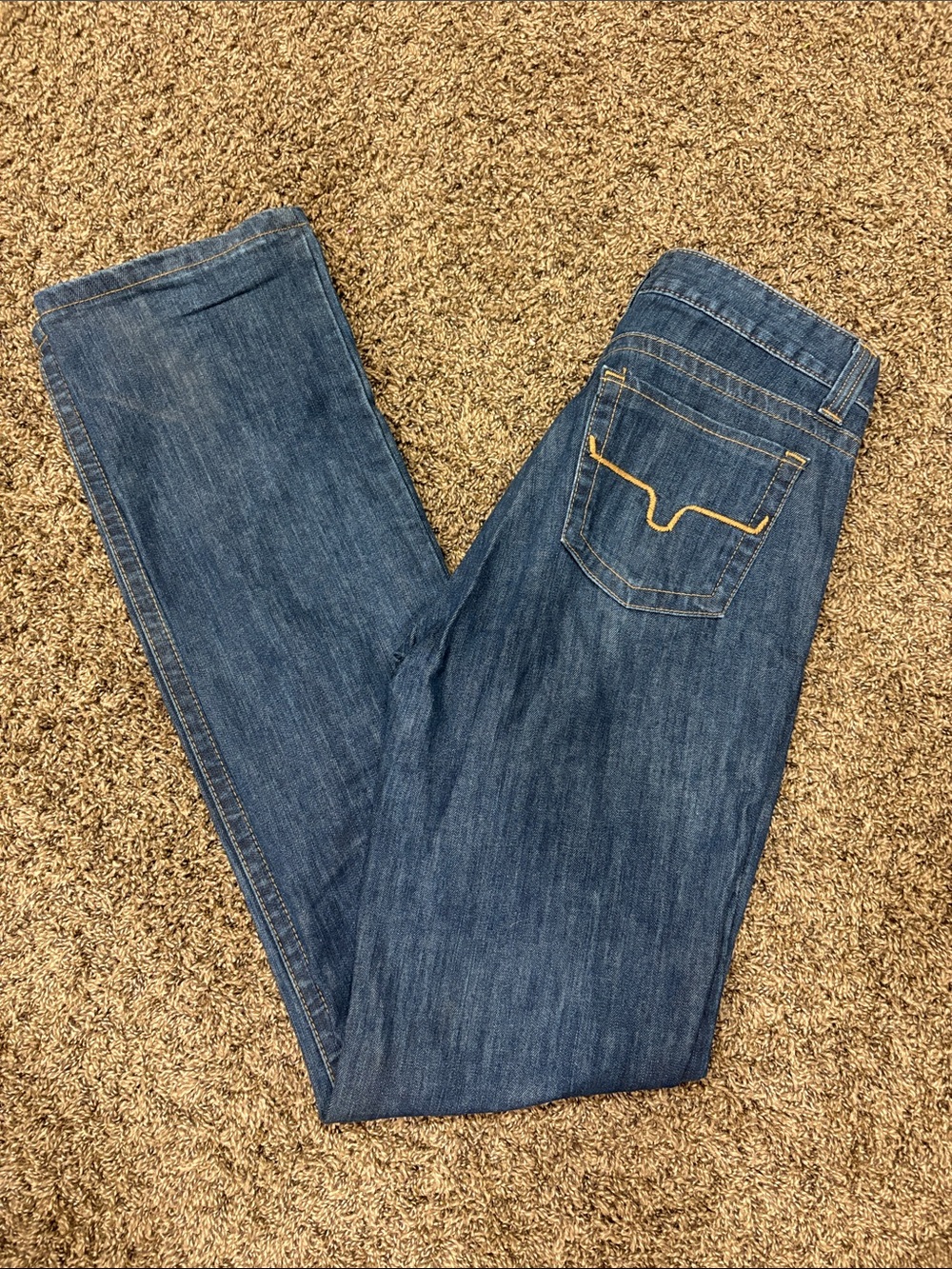 Kimes Ranch Blue Straight-Leg Women’s Jeans with Contrast Stitching